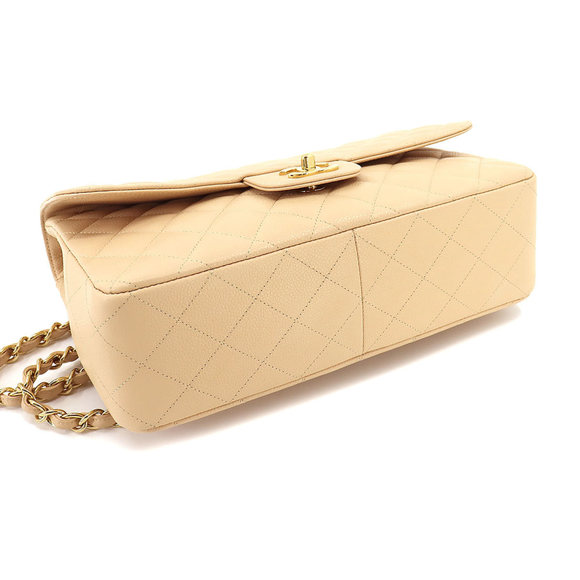 CHANEL Matelasse 30 Chain Shoulder Bag Caviar Skin Leather Beige Gold Hardware - Picture 4 of 9